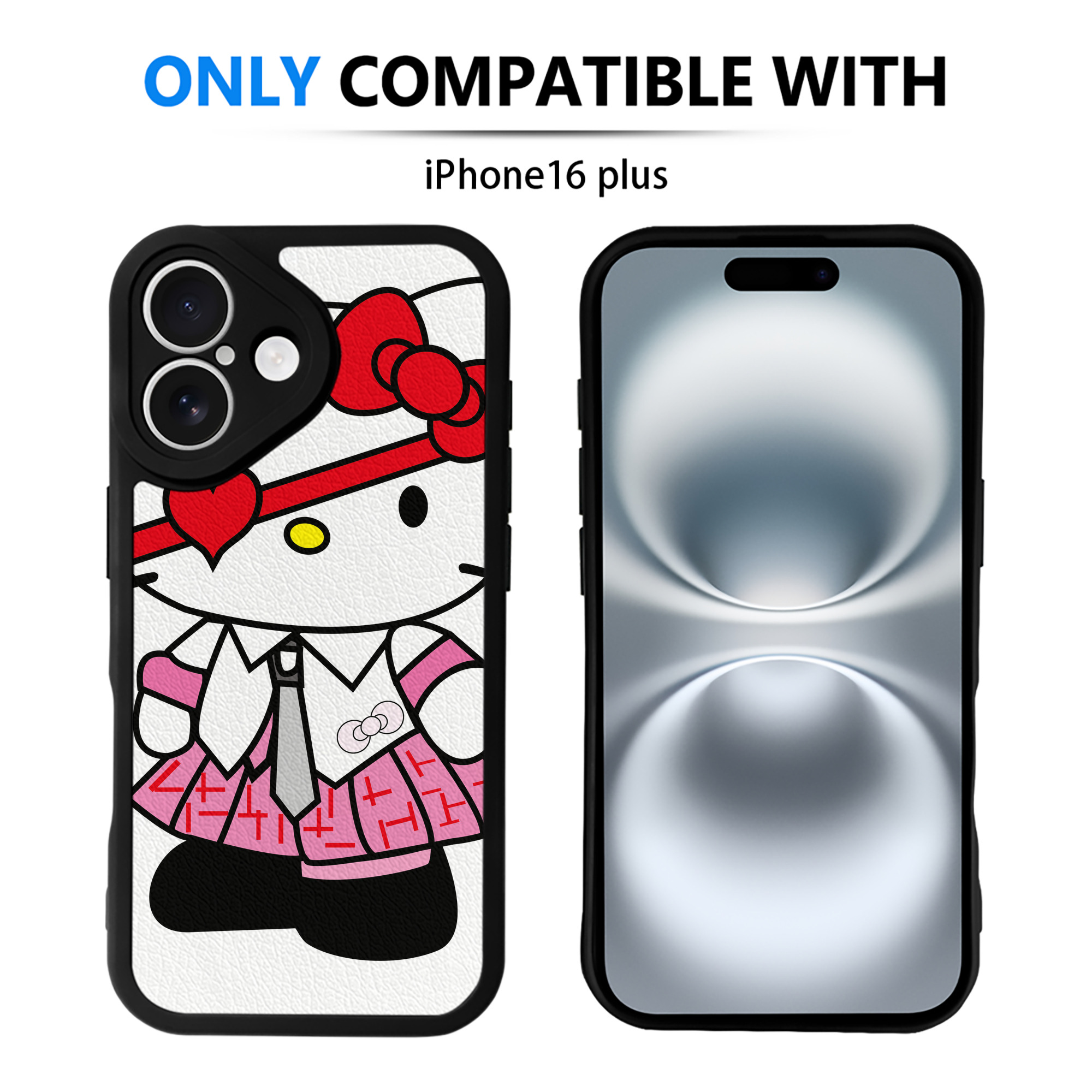 （画像用） Hello Kitty ハローキティ 【iPhone 16シリーズ対応】シリコンスマホケース（レザー調） 材質：シリコン
